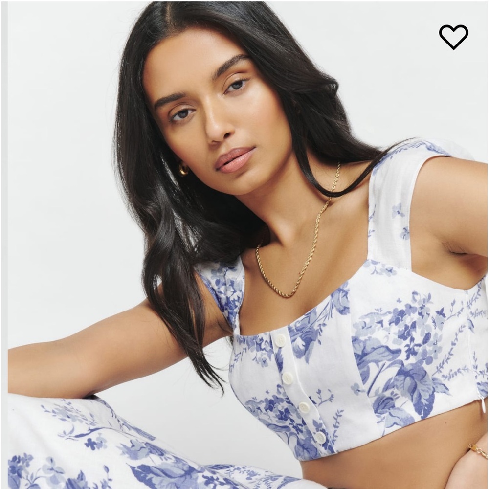 Reformation Teya Linen Top Size 4 Lupine